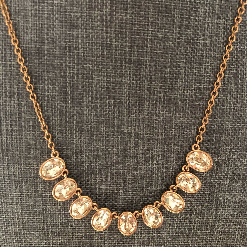 Touchstone Crystal Blush Petite Oval Necklace